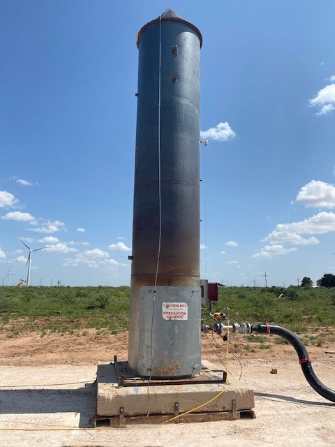 combustor on location during methane test